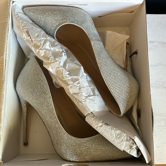 Aldo Kedaovia silver sparkle heels - Picture 2 of 7